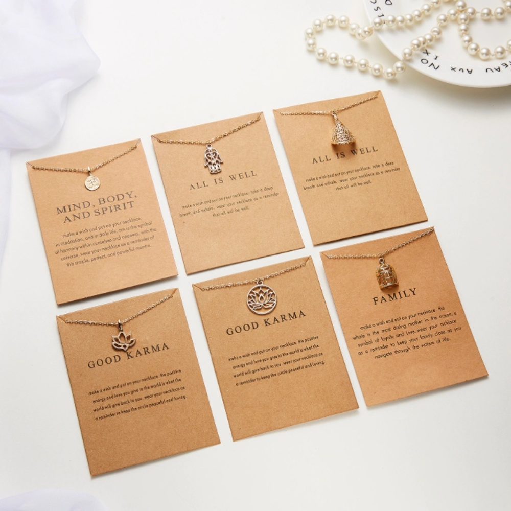 Good Karma Boho Indie Gold Layering Charm Necklace - Picture 7 of 7